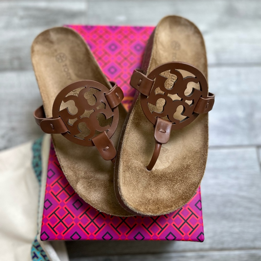 Tory Burch Miller Cloud Sandals Classic/Natural, Size 7